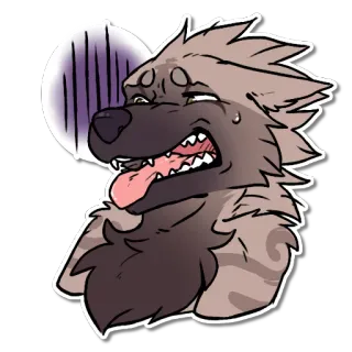 😨 c8c00ed5 Furry, Chó, Kiệt sức, Đổ mồ hôi, Hoạt hình, Hình dán telegram sticker
