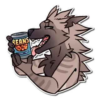 🐾 cfc5c288 BEANS đậu, linh cẩu, furry, hình người, thức ăn telegram sticker