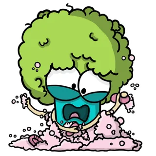 😱 262d9ec1 brócoli, dibujos animados, verdura, comida, lindo, personaje telegram sticker