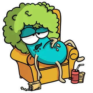 🤭 68e4013c perezoso, sofá, dibujos animados, agotado, relajado, perezoso telegram sticker