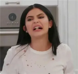 💿 565e7a8a Kylie Jenner Meme, Gezichtsuitdrukking, Bekende persoon, Reactie, Walging telegram sticker