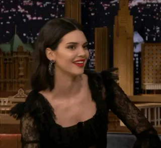 🥀 da0b9697 Kendall Jenner The Tonight Show Starring Jimmy Fallon Kendall Jenner, Model, Talkshow, Jimmy Fallon, Portret telegram sticker