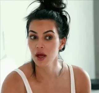 🐾 eb7bbc78 Kim Kardashian vrouw, persoon, beroemdheid, reality tv, kardashian, geschokt telegram sticker