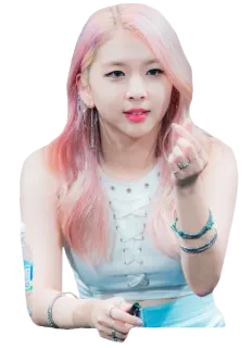 ❤️ 2f44eef6 woman, pink hair, Korean, K-pop, celebrity, portrait whatsapp sticker
