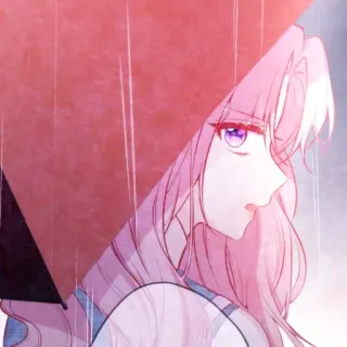 🛍 047d0e08 Gadis anime, Rambut pink, Hujan, Payung, Sedih, Manga, Ilustrasi telegram sticker