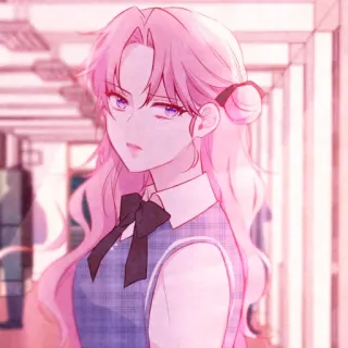 🛍 0910f016 Anime, Manga, Gadis, Rambut merah muda, Seragam sekolah, Kartun telegram sticker