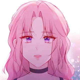 🛍 6eb8fd67 Anime, Wanita, Gadis, Rambut pink, Mata ungu, Kartun, Potret telegram sticker