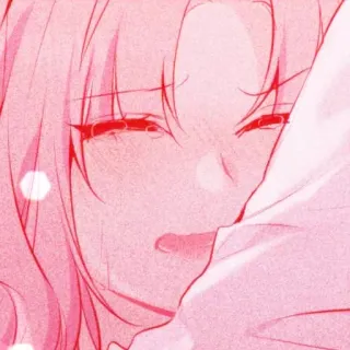 🎡 8159c8ba anime, menangis, gadis, merah muda, sedih, emosional telegram sticker