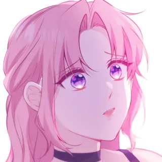 🛍 b68a7116 anime, gadis, rambut merah muda, mata ungu, kartun, imut telegram sticker