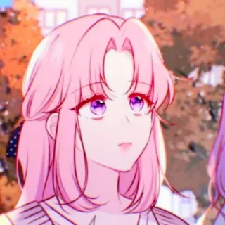 🎟 2c13f6ee Anime, Desenho animado, Cabelo rosa, Retrato, Garota, Mulher telegram sticker