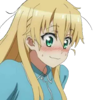 😳 313c2cc8 Anime, Desenho animado, Loira, Feminino, Garota, Feliz, Sorrindo telegram sticker