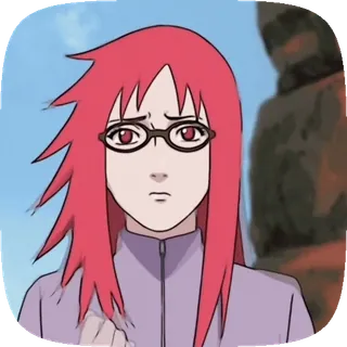 ☀️ 0bef7902 Karin Naruto Anime, Desenho animado, Personagem, Óculos, Triste, Ninja whatsapp sticker