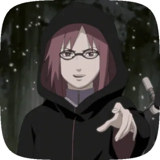 ☀️ 21b2cbc4 Karin Naruto Anime, Naruto, Karin, Ninja, Óculos, Moletom com capuz, Feminino whatsapp sticker