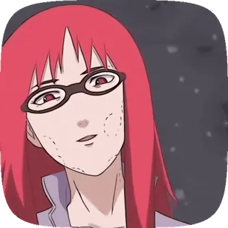 ☀️ 6b715348 Karin Uzumaki Naruto karin uzumaki, naruto, anime, óculos, cabelo ruivo, ninja whatsapp sticker