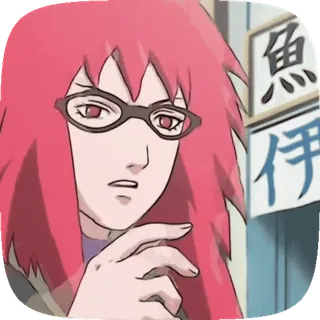 ☀️ a49d412c Karin Naruto karin, naruto, anime, óculos, cabelo ruivo, ninja whatsapp sticker