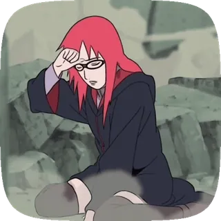 ☀️ bf7bc3a9 Karin Naruto Anime, Desenho animado, Karin, Naruto, Ninja, Menina, Triste whatsapp sticker