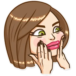 😦 58bf6a13 wanita, kartun, stiker, orang, gadis, emosi telegram sticker