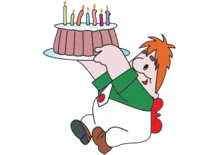 🎂 a675c466 Geburtstag, Kuchen, Kerzen, Cartoon telegram sticker