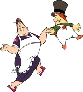 👫 eb569a54 Cartoon, Figuren, Animiert, Freundschaft, Alte Frau, Mann telegram sticker