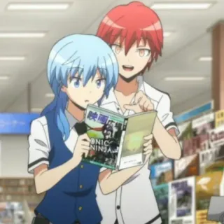 🙂 01bff082 Аниме, Персонажи, Чтение, Друзья, Мультфильм, Манга, Мальчики telegram sticker