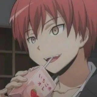 😄 369aaae4 Karma Akabane Assassination Classroom いちごミルク Аниме, Манга, Персонаж, Карма Акабане, Класс убийц, Клубничное молоко telegram sticker