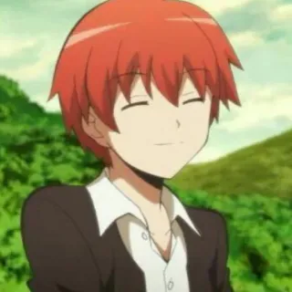 🙂 e774b5ef Karma Akabane Assassination Classroom Аниме, Манга, Класс Убийц, Карма Акабане, Персонаж, Улыбается, Рыжие Волосы telegram sticker