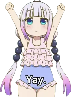 😊 1cc83bc8 Yay. anime, garota, fofa, eba, animada, celebração telegram sticker