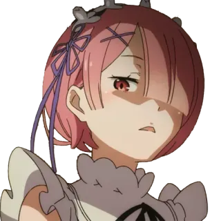 😒 ebed3c63 Ram Re:Zero Anime, Re:Zero, Ram, Empregada, Cabelo Rosa, Personagem telegram sticker