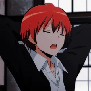 😁 6130a270 Karma Akabane Assassination Classroom Anime, cheveux roux, Dessin animé, Personnage, Karma, Akabane telegram sticker