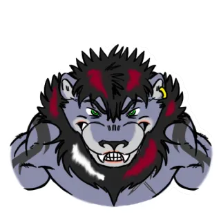 😡 01b8bf5d Fellwesen, Werwolf, wütend, Monster, Tier, Kreatur telegram sticker