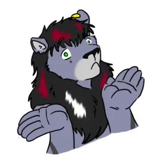 😶 4047d7da Furry, Anthro, Löwe, Cartoon, Verwirrt, Schulterzucken, Tier telegram sticker