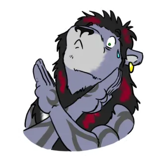 😰 59d0db5b Löwe, Figur, Traurig, Cartoon, Tier, Illustration telegram sticker