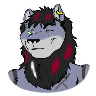 😉 bb772e8c Furry, Anthropomorph, Wolf, Tier, Cartoon, Charakter telegram sticker