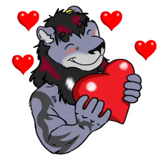 😍 cdef1be6 Furry, Liebe, Herz, Tier, Cartoon, Zuneigung, Romantik, Süß telegram sticker