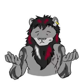 ❔ d9250622 Furry, Löwe, Anthro, Achselzucken, Verwirrt, Charakter telegram sticker