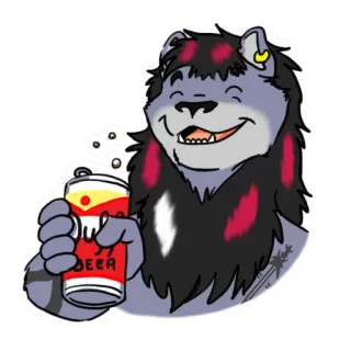 😋 dd39f57f BEER bier, fell, getränk, alkohol, cartoon, tier, spaß telegram sticker