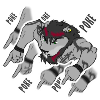 👈 e9c5c3b1 POKE Löwe, anthropomorph, Cartoon, Anstupsen, Tier telegram sticker