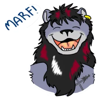😇 f84826b5 MARFI! Fellwesen, Tier, fröhlich, Cartoon, niedlich, Wolf telegram sticker