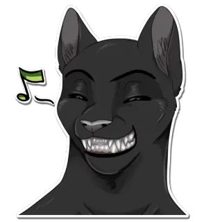 😁 bfa16777 gato, animal, sonrisa, música, meme, sonrisa, dibujo animado telegram sticker