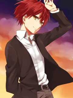 😌 9a05cbb5 Karma Akabane Assassination Classroom Anime, Manga, rood haar, personage, cartoon, schooluniform telegram sticker