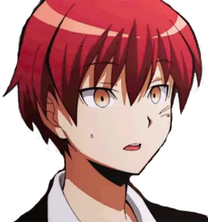😲 d0c9d0fe Karma Akabane Assassination Classroom Anime, Manga, Karma Akabane, Assassination Classroom, rood haar, personage, jongen telegram sticker