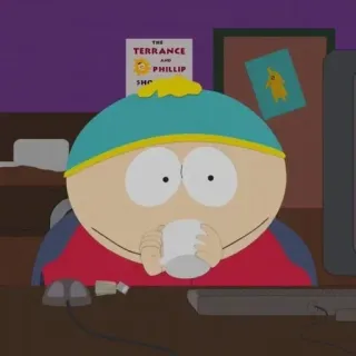 🍵 6d16116f Eric Cartman South Park THE
TERRANCE
AND
PHILLIP
SHOW Kartun, Animasi dewasa, Komedi, Acara TV, Karakter, Minum, Terrance dan Phillip telegram sticker