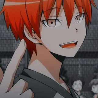 ☝ 1f7f7468 Karma Akabane Assassination Classroom Anime, Karma Akabane, Assassination Classroom, Personnage, Doigt, Geste obscène telegram sticker