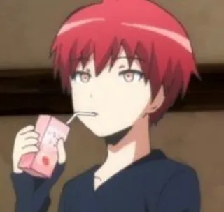 🧃 a9f4daca Karma Akabane Assassination Classroom Anime, Karma Akabane, Boire, Mignon, Dessin animé telegram sticker