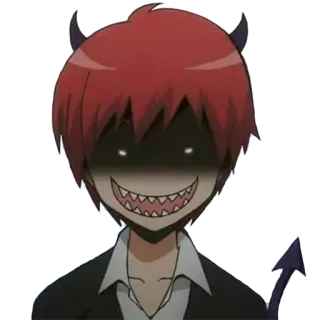 😈 8686b118 Karma Akabane Assassination Classroom Anime, Dämon, Karma Akabane, Assassination Classroom, Schule, Charakter, Cartoon telegram sticker