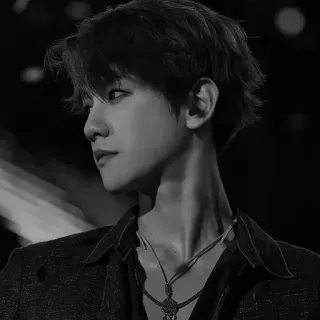 ✨ 35653b2a man, black and white, portrait, kpop, asian, idol telegram sticker