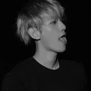 ✨ e7367e45 person, monochrome, portrait, black and white, tongue telegram sticker