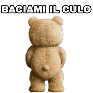 🤫 3d83040e BACIAMI IL CULO orsetto, schiena, sedere, insulto whatsapp sticker