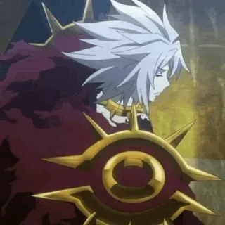 ☀️ 131f74e1 Anime, Postać, Fantasy, Białe włosy, Płaszcz, Złota ozdoba telegram sticker