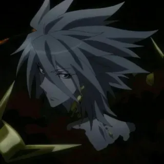 ☀️ 44ee664a Anime, Manga, Postać, Siwe włosy, Poważny, Portret telegram sticker